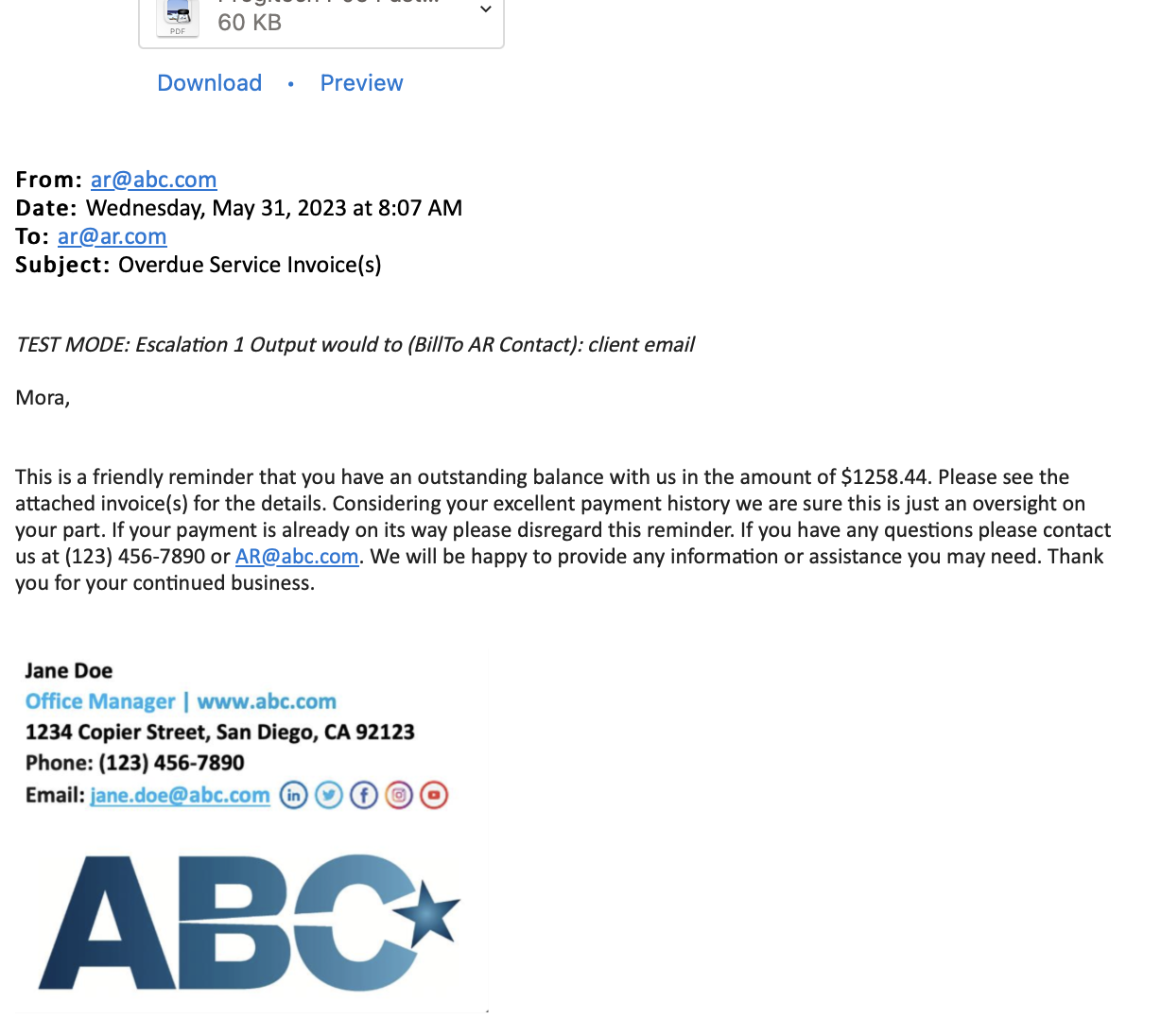 ID800 Email Past Due Invoice Overview & Sample CEO Juice