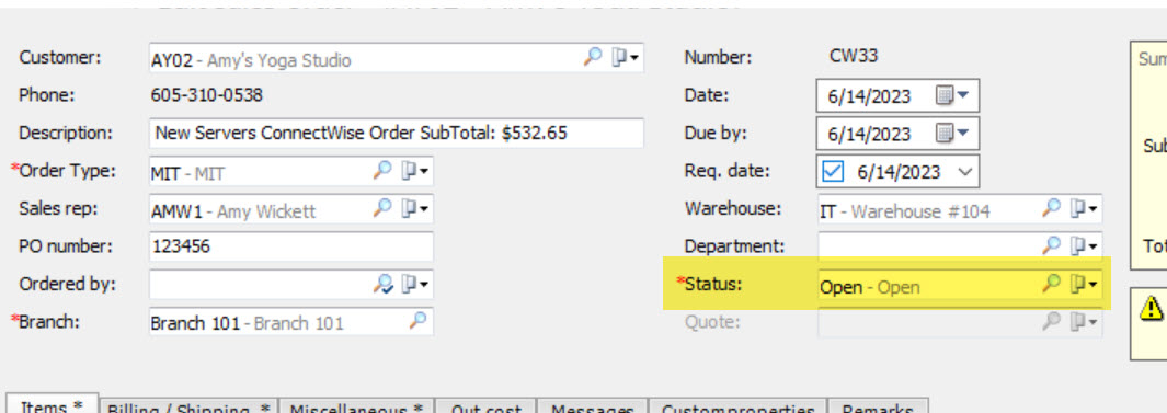 order