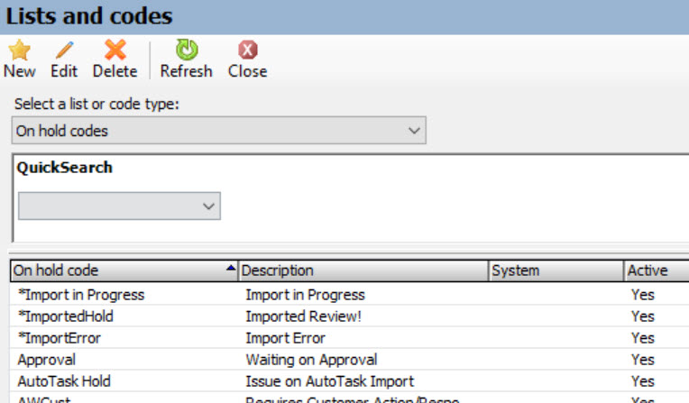 ID362 - New On Hold Call Created for On Hold Code Variable W Overview ...