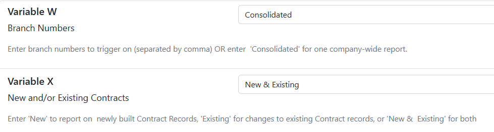 Screenshot showing the two variables options for this alert from the CEO Juice website